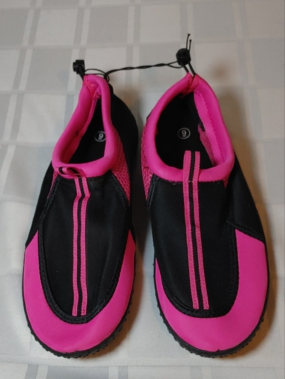 (4/$20) Women's Pink & Black Slip-On Water Shoes, New